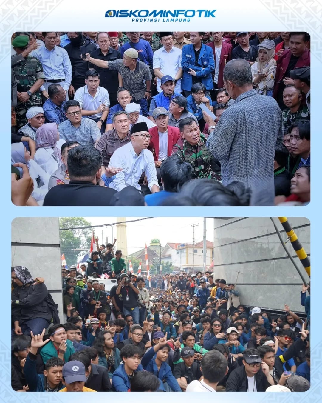 Unjuk Rasa di Lampung Berlangsung Kondusif, Gubernur Rahmat Mirzani Duduk Bersama Mahasiswa